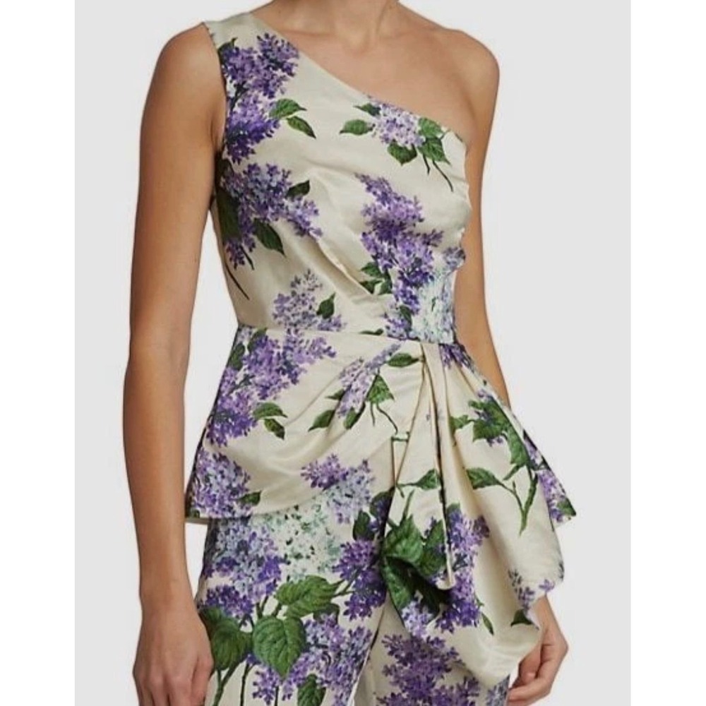 Libertine Women's White Lilac‎ Garden Linen One-Shoulder Blouse Size Small – NWT